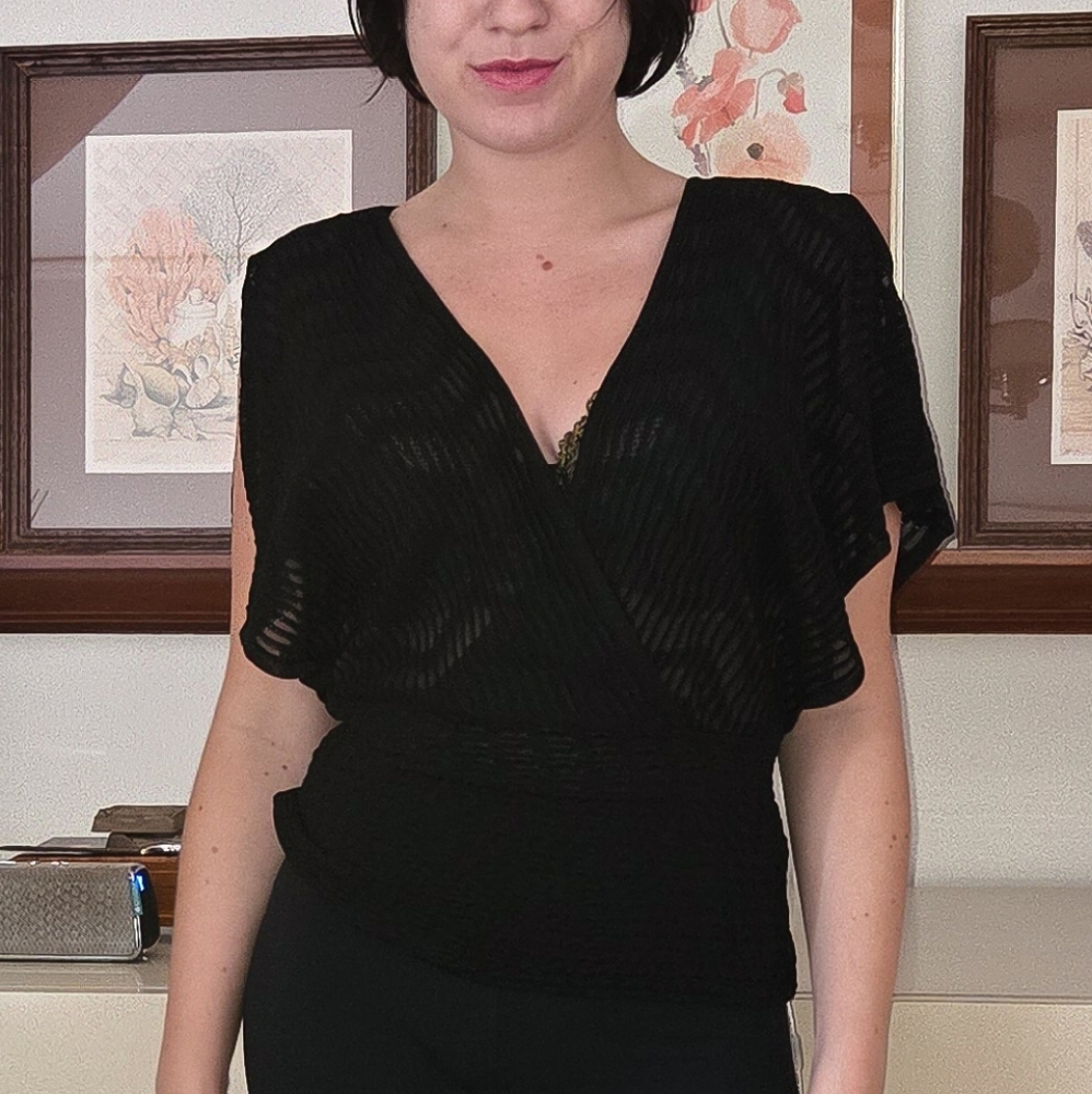 Missoni Black Sheer Wrap Over Top